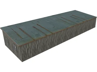 World War I Era Aircraft Hangar 3D Model preview