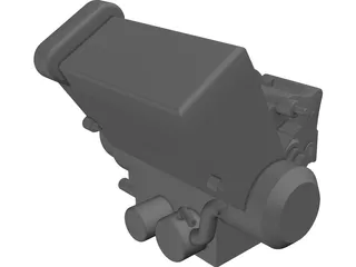 Honda Motorcycle 600cc Engine 3D Model preview