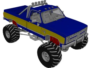 Chevrolet Silverado 4x4 Monster 3D Model preview