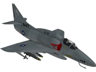 A-4 Skyhawk 3D Model preview