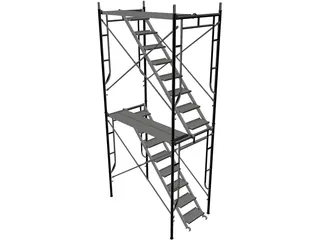 Scaffold Stair Tower 3D Model preview