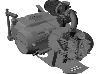 Pit-Bike Engine 125cm3 3D Model preview