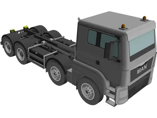 Man 8x4 Hookloader 3D Model preview