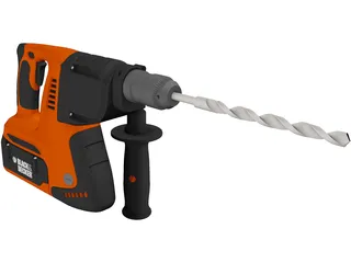 Black and Decker Hand Drill 3D Model preview