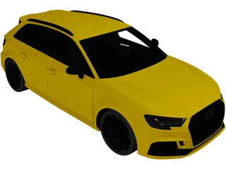 Audi RS3 Sportback (2018) 3D Model preview