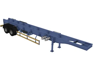Semitrailer 40ft 3D Model preview