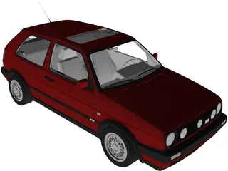 Volkswagen Golf (1992) 3D Model preview