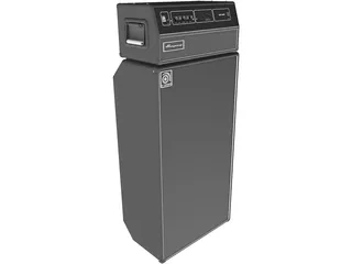 Ampeg Bass Amp with Speaker 3D Model preview