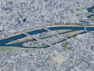 Okayama City, Japan (2025) 3D Model preview