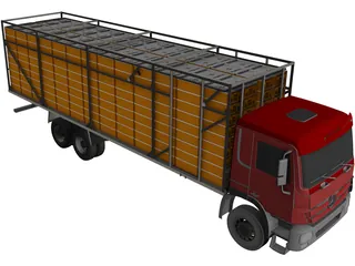 Mercedes-Benz Atego Chicken Cage Truck 3D Model preview
