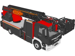 MAN Rosenbauer Ladder Truck 3D Model preview