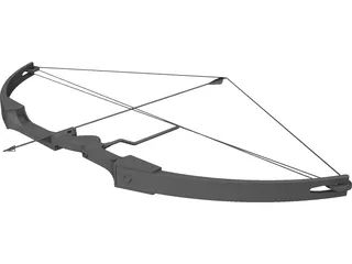 Drawn Hunting Bow 3D Model preview