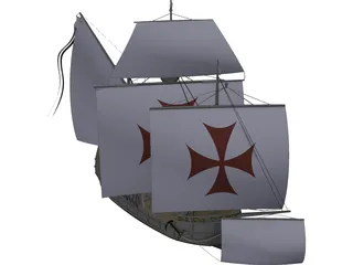 Santa Maria Sailing Ship 3D Model preview