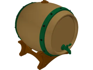 Barrel Beer 3D Model preview
