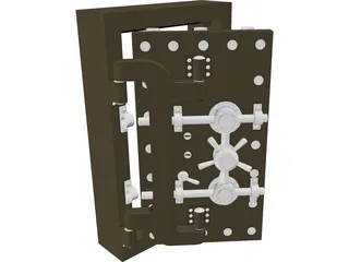 Steel Bank Vault Door 3D Model preview