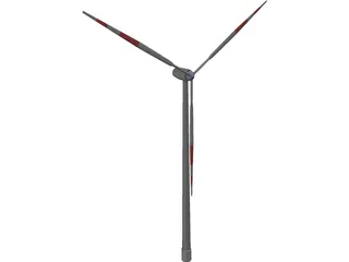 Wind Power Station 3D Model preview