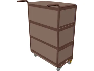 Trolley with removable drawer units 3D Model preview