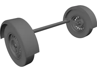 Axle Trailer 3D Model preview