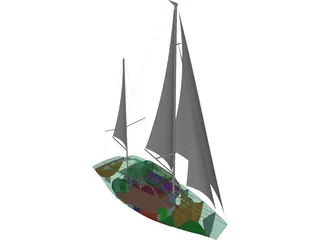 Yacht Langedrag 3D Model preview