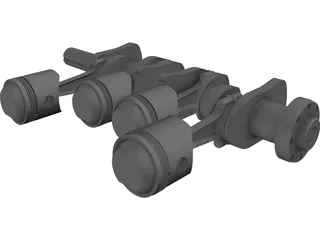 Crankshaft Alfa Romeo 3D Model preview