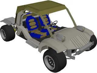 Racing Car 4x4 3D Model preview