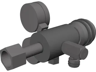 Gas Cylinder Valve Regulator 3D Model preview