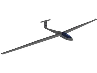 Glasflugel Glider 3D Model preview