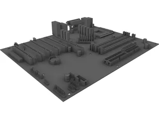 PC Motherboard - Asus a7n8x deluxe 3D Model preview