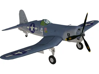 F4U Corsair 3D Model preview