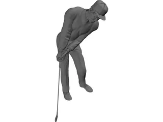 Golf Player 3D Model preview