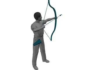 Man with Bow and Arrow 3D Model preview