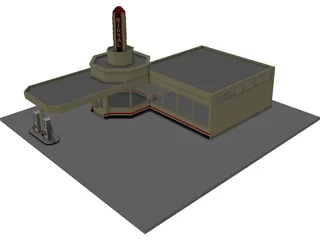 Service Station 3D Model preview
