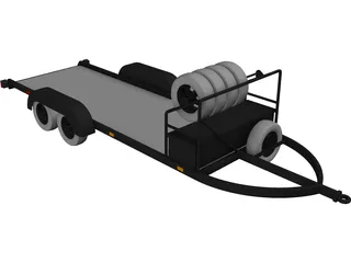 Car Trailer 3D Model preview