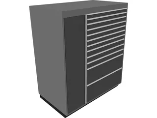 Garage Tool Chest Large 3D Model preview