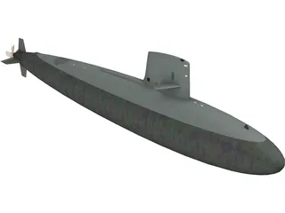 Skipjack SSN Submarine 3D Model preview