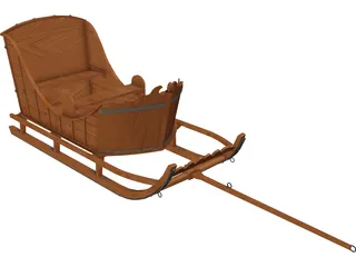 American Sleigh 3D Model preview