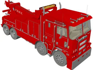 Kenworth K100 Fire Wrecker 3D Model preview