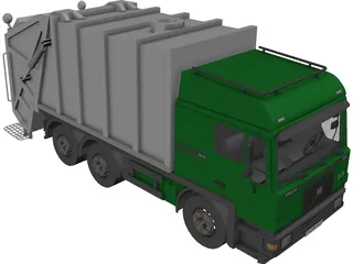 Volvo TH5 Garbage Truck 3D Model preview