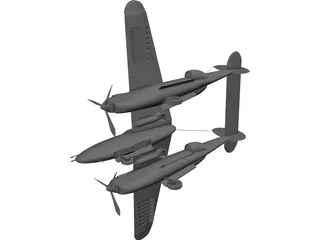 Lockheed P-38 J/L Lightning 3D Model preview