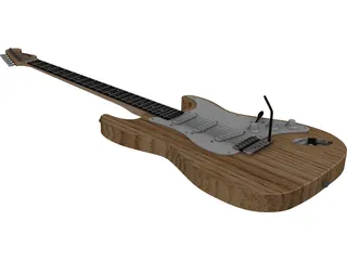 Fender Stratocaster Electric Guitar 3D Model preview