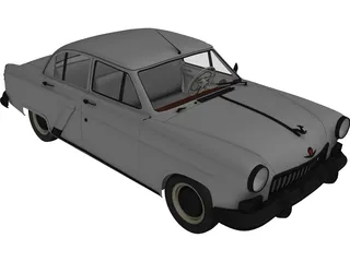 GAZ 21 Russian Classic Car 3D Model preview