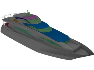 Sunseeker Yacht 3D Model preview