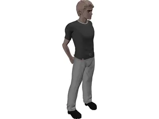 Man Standing 3D Model preview