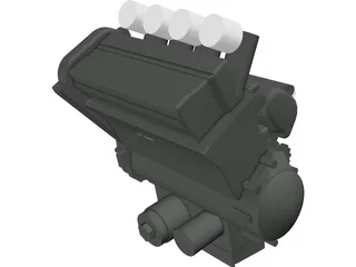 Yamaha R1 Engine 3D Model preview