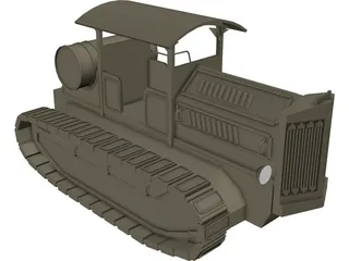 Soviet Tractor Kommunar 3D Model preview