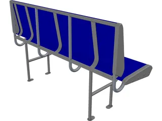 Polycarbonate Train Seat 3D Model preview