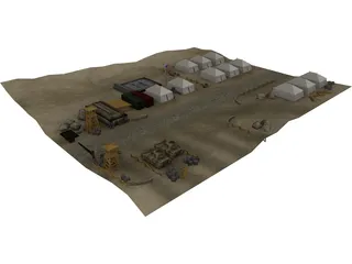US Military Camp 3D Model preview