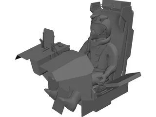 Fighter Cockpit with Seat 3D Model preview