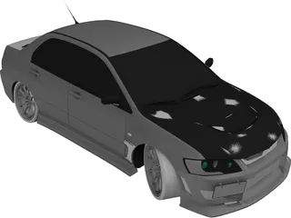 Mitsubishi Lancer Evo IX C-West Style 3D Model preview