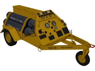 Nitrogen airport cart trailer 3D Model preview